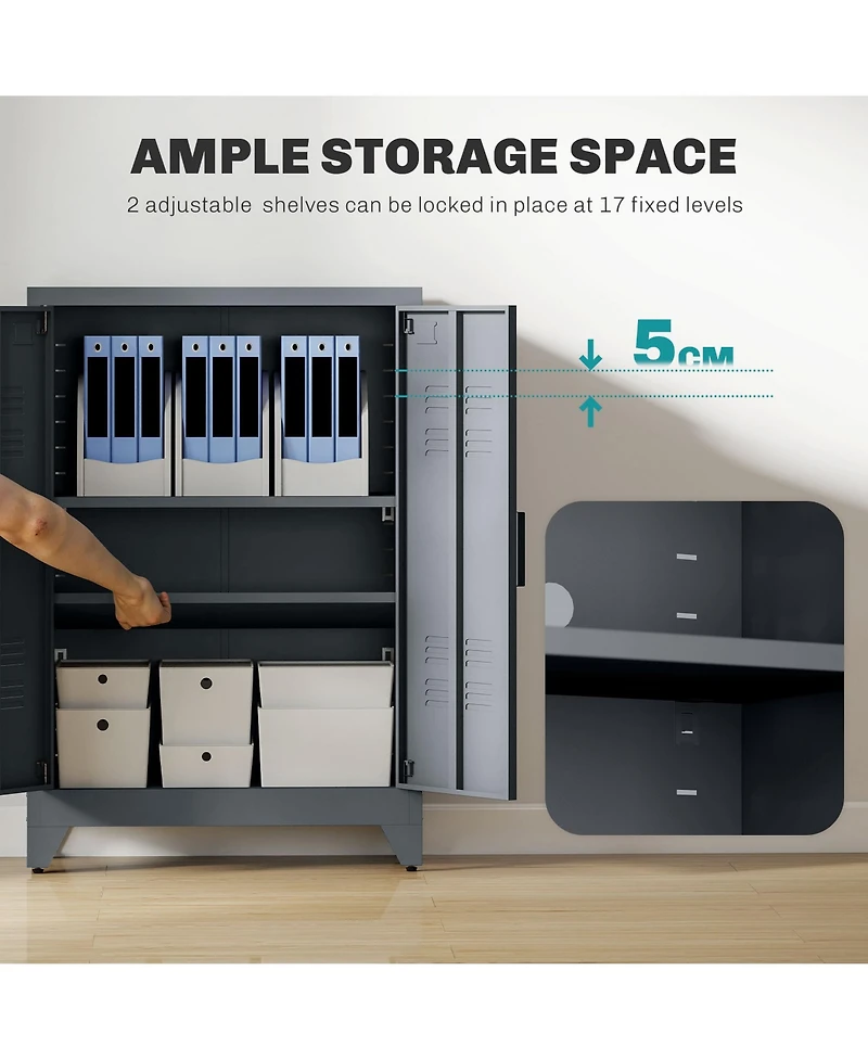Homcom Industrial Steel Storage Cabinet Storage Organizer