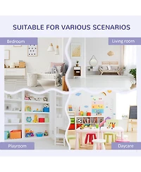 Homcom Cubby for Kids with Comfy Lounge Chair and Large Cube Shelves