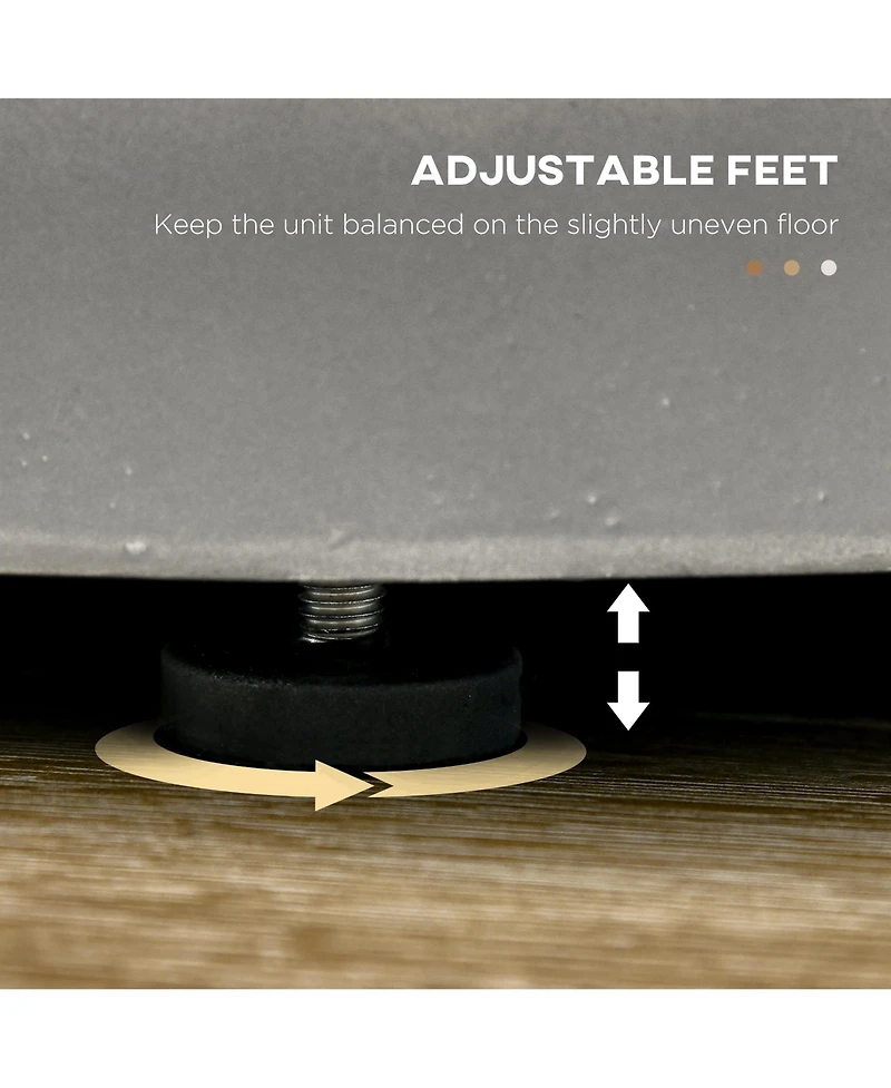 Homcom Accent Table with Concrete Finish, Round Side Table, Light