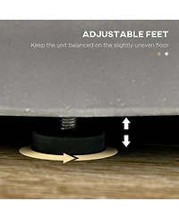 Homcom Accent Table with Concrete Finish, Round Side Table, Light