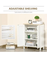 Homcom Modern Storage Cabinet Organizer 2-Door Cupboard w/ Adjustable Shelves, White