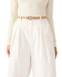 Steve Madden Women's Seasonal Straw 3- Pc Reversible Belt