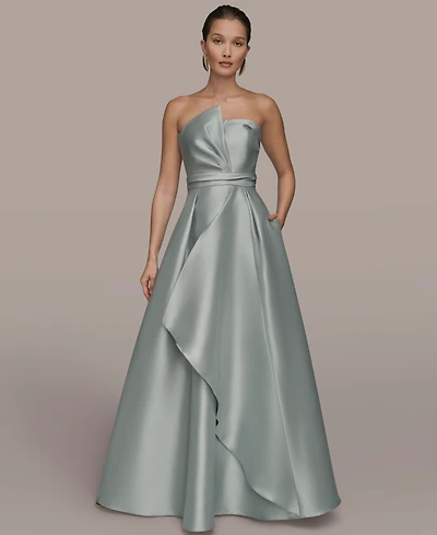 Donna Karan New York Women's Strapless Asymmetrical Ball Gown