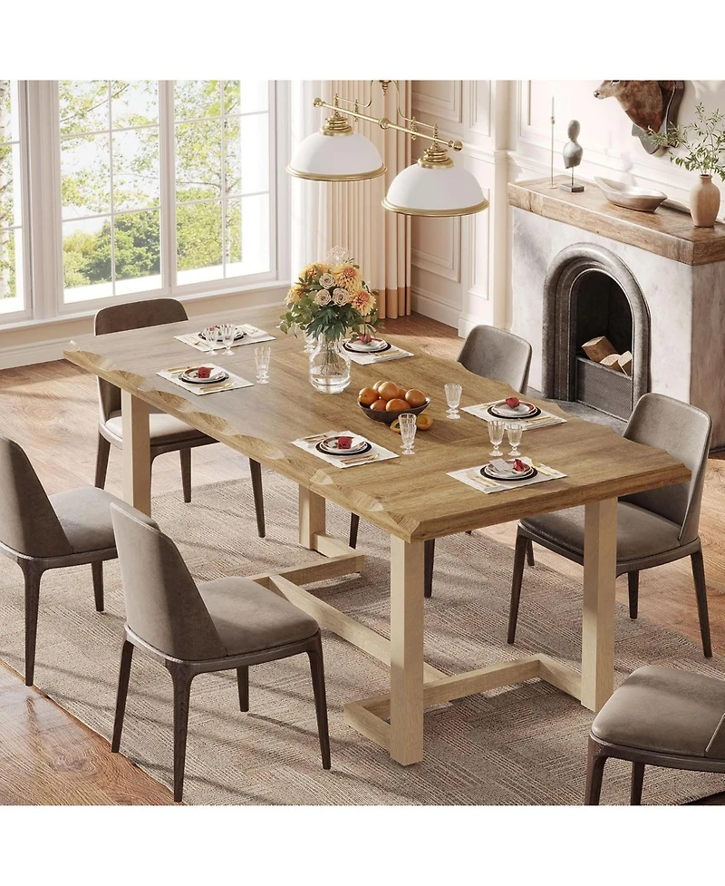 Tribesigns | 63-Inch | Solid Wood & Sturdy Frame | Thick Table Top, Seats 4–6 | Rectangular Dining Table