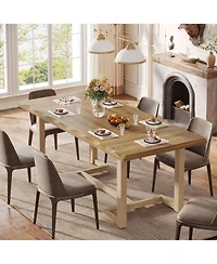 Tribesigns | 63-Inch | Solid Wood & Sturdy Frame | Thick Table Top, Seats 4–6 | Rectangular Dining Table