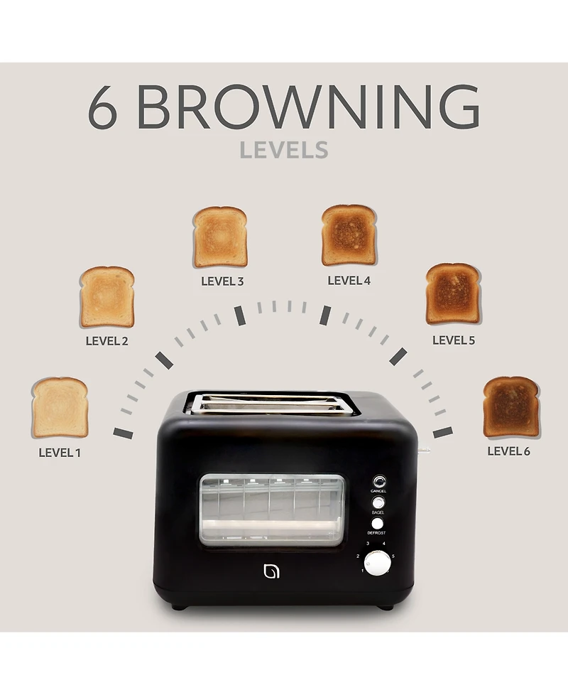 Willow Kitchen 2 Slice Toaster With Window