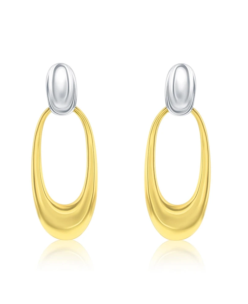 Simona Sterling Polished Dangle Earrings - Two-Tone