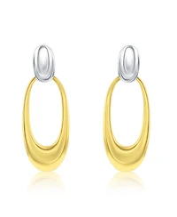 Simona Sterling Polished Dangle Earrings - Two-Tone