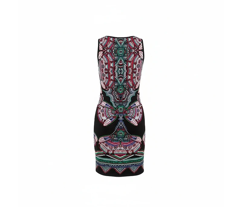 Pre-Owned Roberto Cavalli Women's Multicolor Lurex Jacquard Knit Sleeveless Dress