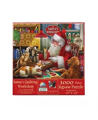 SunsOut Santa's Quilting Workshop 1000 piece Jigsaw Puzzle for Adults Christmas