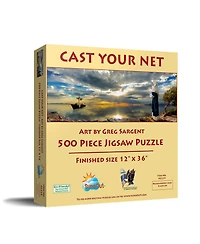 SunsOut Cast Your Net 500 piece Jigsaw Puzzle for Adults Panoramic