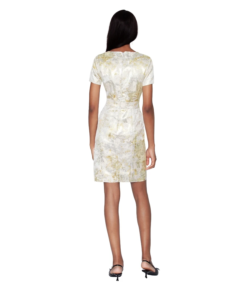 White Tie by Shani Women's V-Neck Waist Bow Sheath Dress