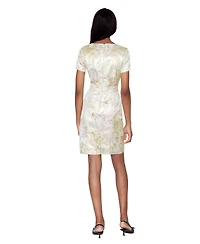 White Tie by Shani Women's V-Neck Waist Bow Sheath Dress