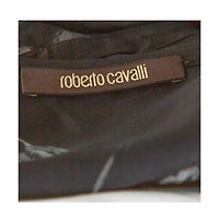 Pre-Owned Roberto Cavalli Women's Black Floral Print Silk Sheer Kaftan Blouse
