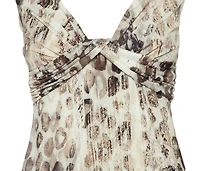 Pre-Owned Roberto Cavalli Women's Animal Printed Knit Drape Detail Tunic