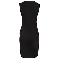 Pre-Owned Love Moschino Women's Black Studded Gabardine Sheath Dress