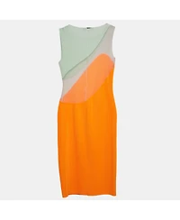 Pre-Owned Stella Mccartney Women's Plisse Paneled Midi Dress