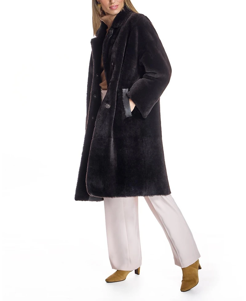 Julia & Stella by Maximilian Women's Shearling Lamb Coat