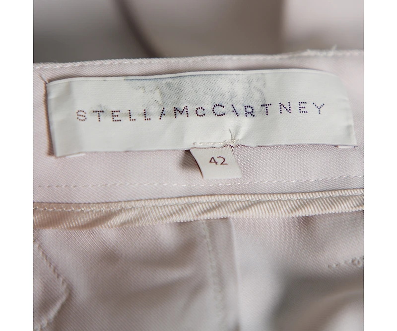 Pre-Owned Stella Mccartney Women's Ecru Silk Blend Wide Leg Trousers