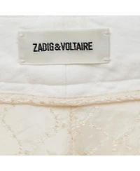 Pre-Owned Zadig & Voltaire Women's White Cotton Blend Trousers