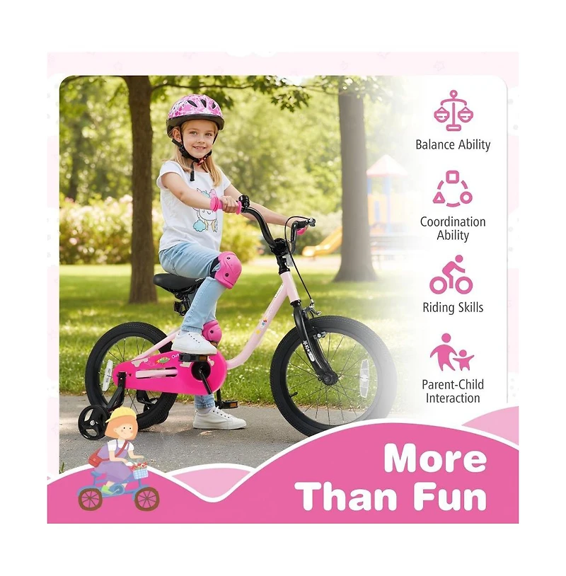 Hongge 16 Inch Kids Bike with Training Wheels for Ages 3–7
