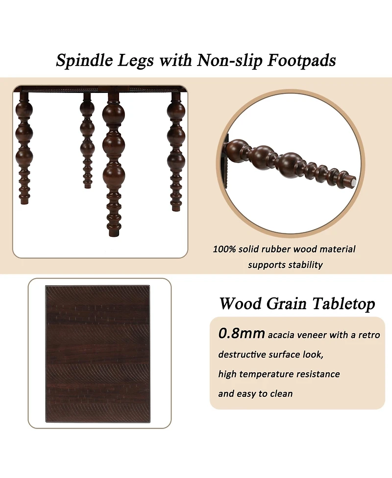 sumyeg Vintage Solid Wood End Table Narrow Sofa Side with Drawer