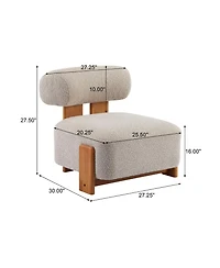 Streamdale Furniture Modern Boucle Lounge Chair with Solid Wood Frame