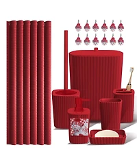 Clara Clark Complete Holiday Bathroom Decor & Accessory Set with Shower Caddy Set