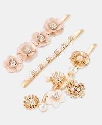 lonna & lilly Gold-Tone 3-Pc. Set Crystal Flower Hair Pins