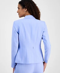Kasper Women's Stretch Crepe One-Button Panel Seamed Jacket
