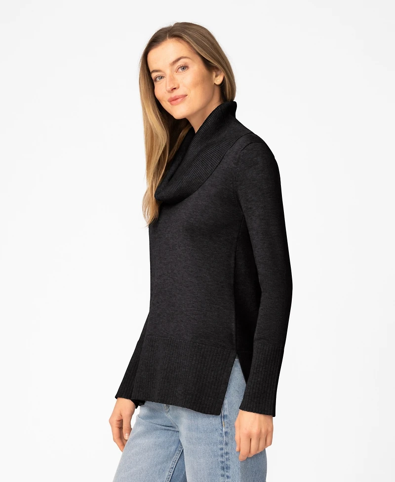 Melissa Paige Women's Rib Cowl Neck Tunic Sweater