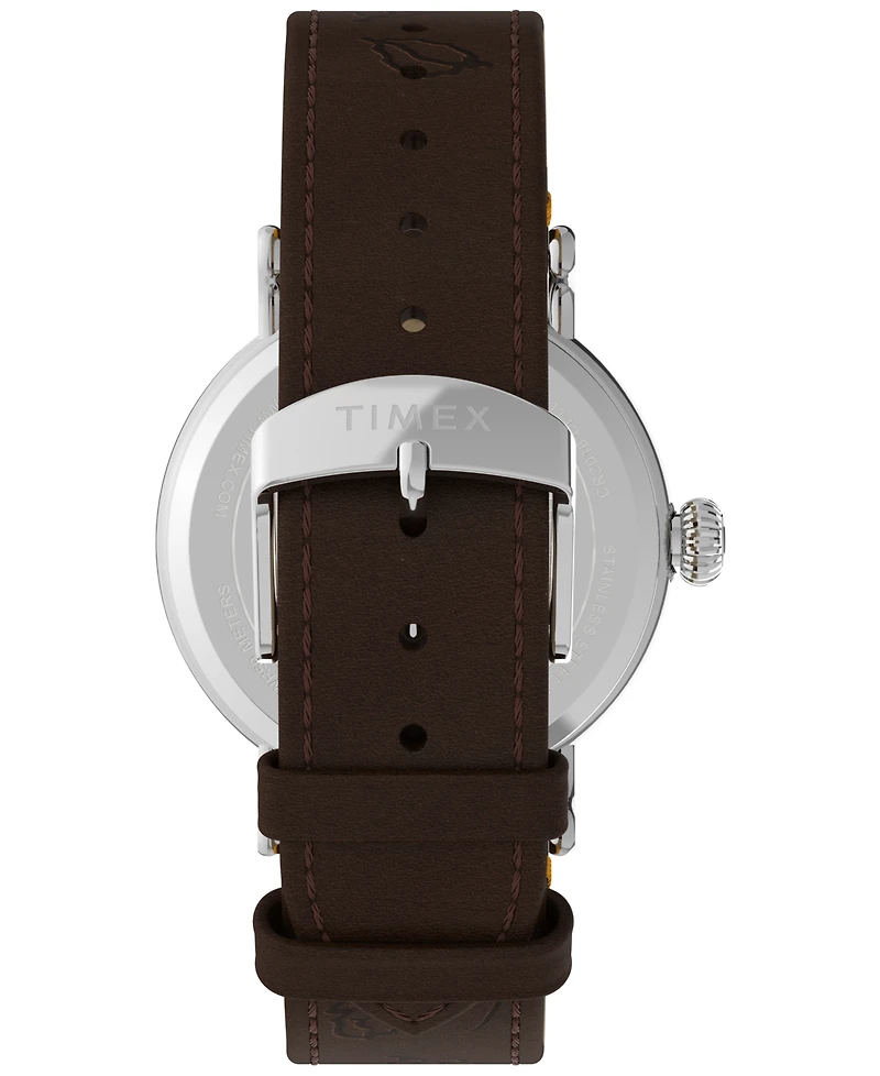 Timex Unisex Quartz Analog Brown Leather Watch, 40mm