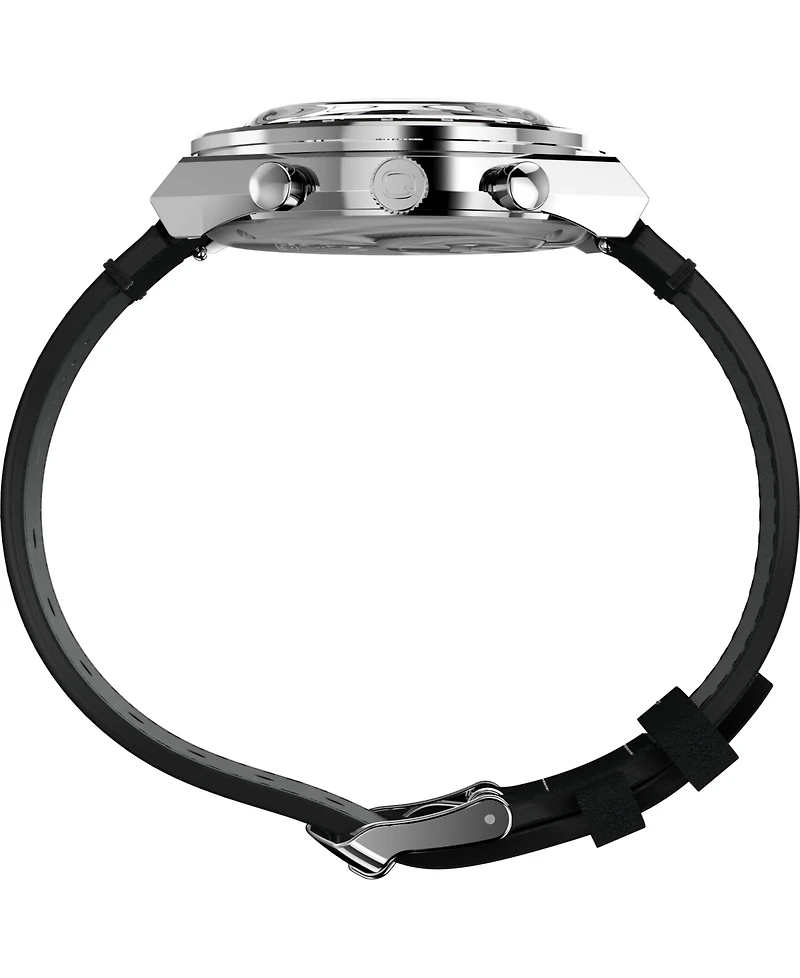 Timex Men's Chronograph Black Leather Watch, 40mm