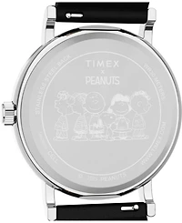 Timex Unisex Quartz Analog Black Leather Watch, 38mm