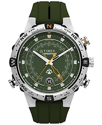 Timex Men's Quartz Analog Green Silicone Watch, 45mm