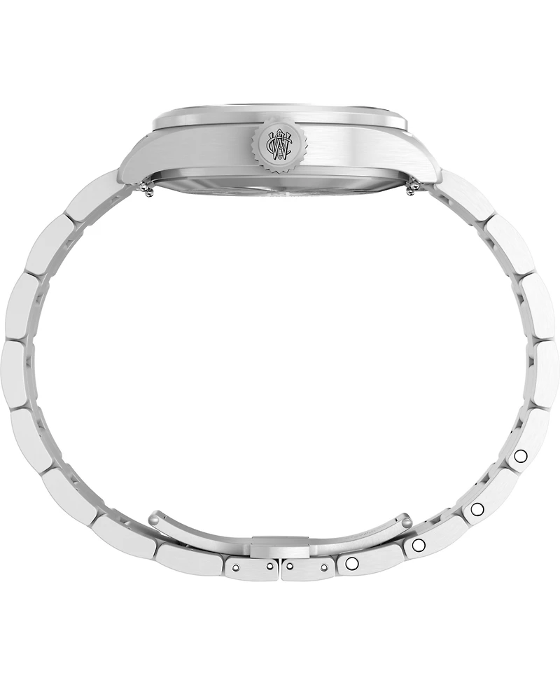 Timex Men's Quartz Analog Silver-Tone Stainless Steel Watch, 41mm