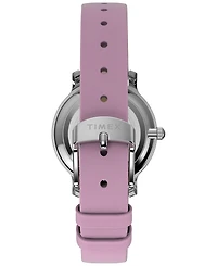 Timex Women's Quartz Analog Purple Leather Watch, 31mm