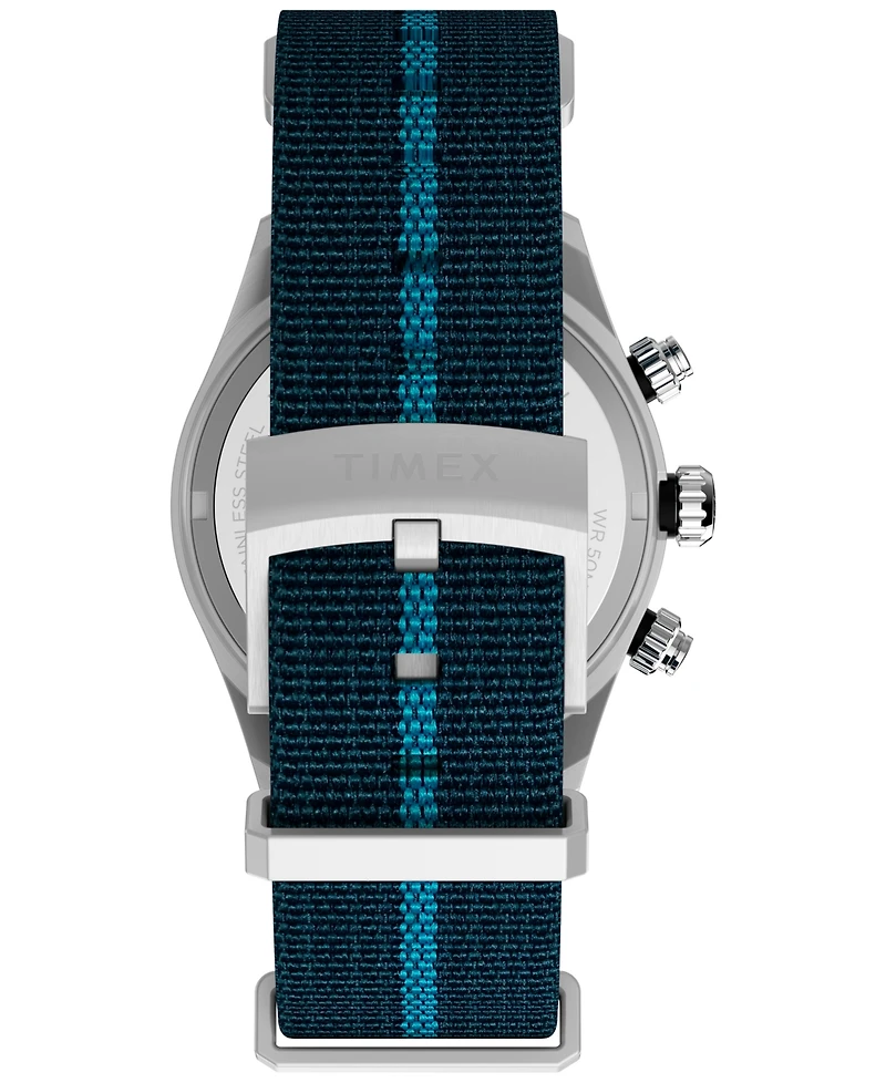Timex Men's Chronograph Blue Fabric Watch, 39mm
