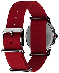 Timex Unisex Quartz Analog Red Fabric Watch, 38mm