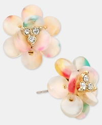 lonna & lilly Gold-Tone Mixed Color Flower Stud Earrings