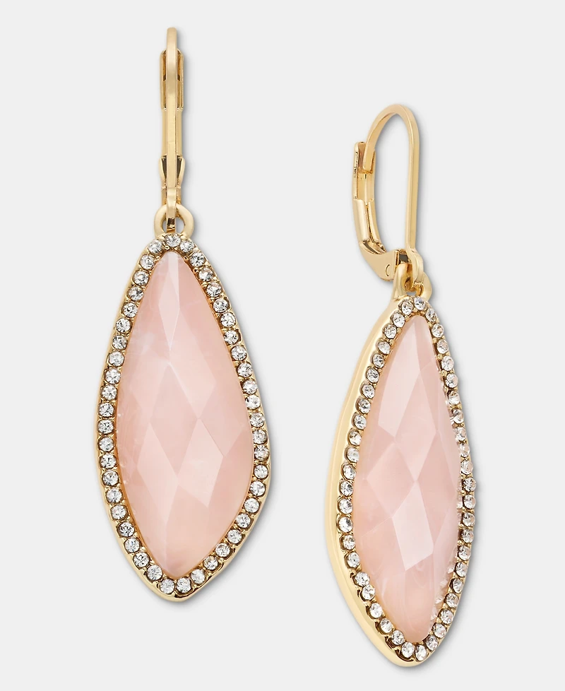 lonna & lilly Gold-Tone Stone Pave Halo Drop Earrings
