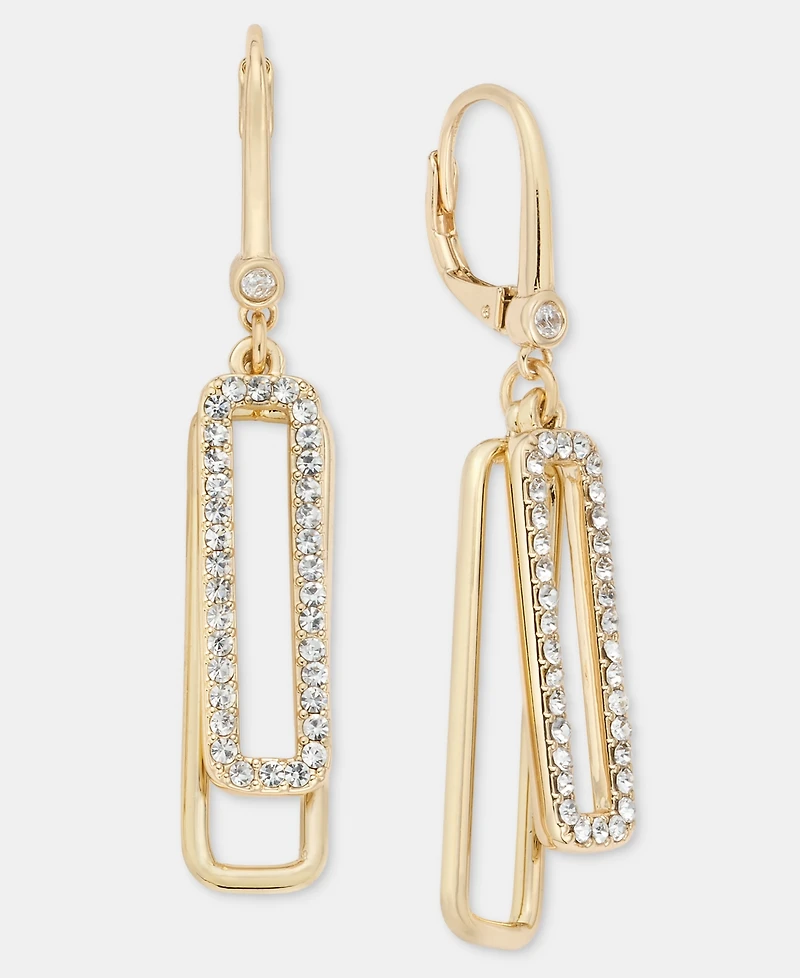 Dkny Pave Shaky Link Drop Earrings