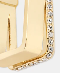 Dkny Gold-Tone Pave Square Split Hoop Earrings