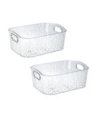 Trio Essentials Trio Home Pack Clear Storage Bins with Silver Handles, Container Bins for Organizing - Bathroom, Kitchen, Pantry, Closet