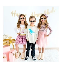 Sweet Wink Little and Big Girls Hanukkah Doodle Long Sleeve Shirt