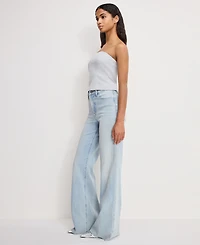 Good American Women's Soft-Tech Waist Palazzo Jeans