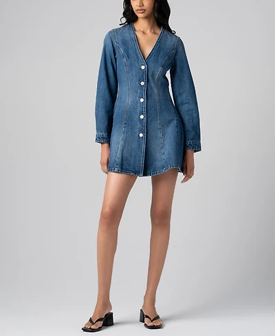 Blank Nyc Women's Denim V-Neck Mini Dress