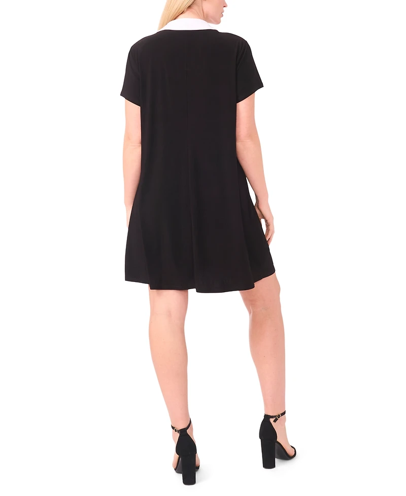 Msk Plus Shirt Collared Shift Dress
