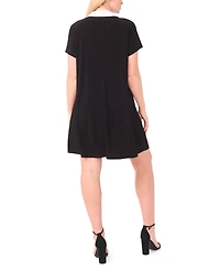 Msk Plus Shirt Collared Shift Dress