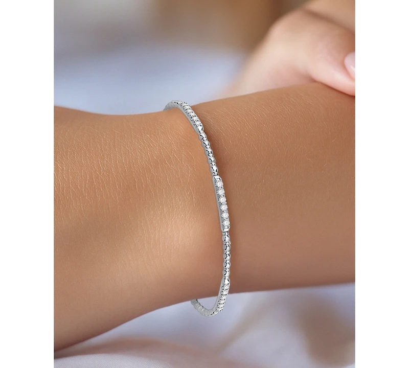 Macy's Diamond Flexible Bangle Bracelet (1/2 ct. t.w.) in Sterling Silver